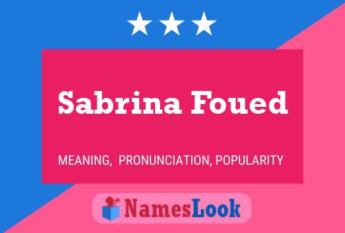 Постер имени Sabrina Foued