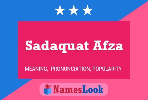 Постер имени Sadaquat Afza