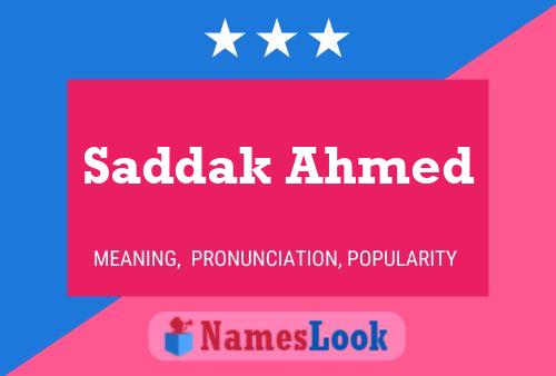 Постер имени Saddak Ahmed