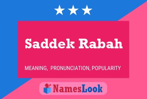 Постер имени Saddek Rabah