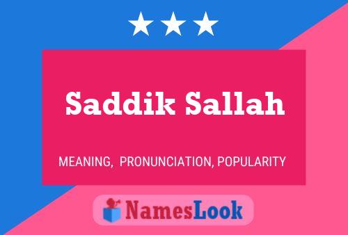 Постер имени Saddik Sallah