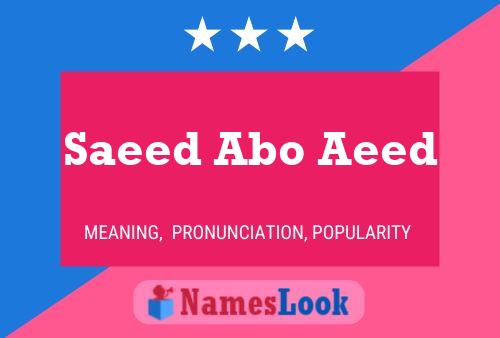 Постер имени Saeed Abo Aeed