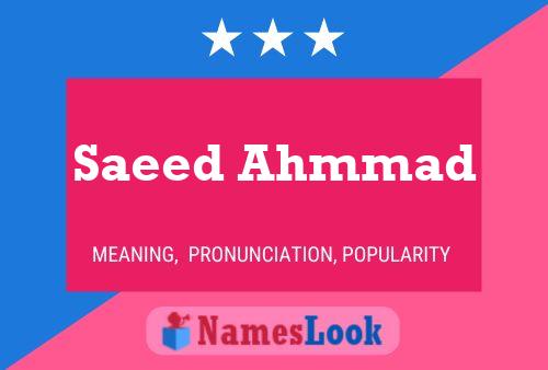 Постер имени Saeed Ahmmad