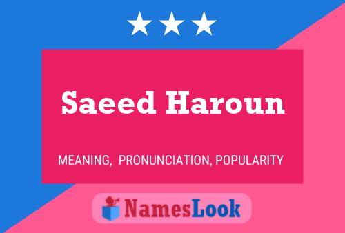 Постер имени Saeed Haroun