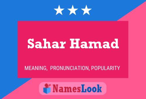 Постер имени Sahar Hamad