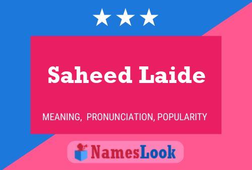 Постер имени Saheed Laide