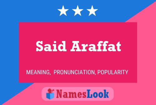 Постер имени Said Araffat