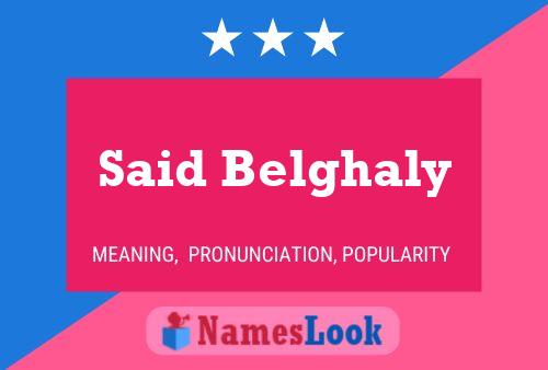 Постер имени Said Belghaly