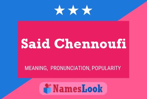 Постер имени Said Chennoufi