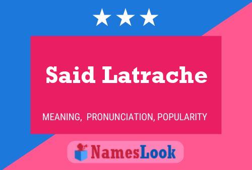 Постер имени Said Latrache