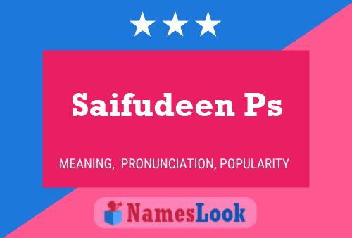 Постер имени Saifudeen Ps