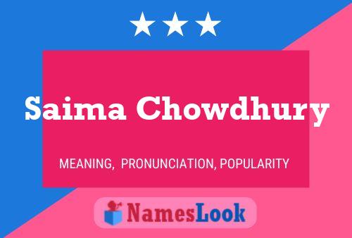 Постер имени Saima Chowdhury