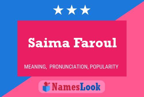 Постер имени Saima Faroul