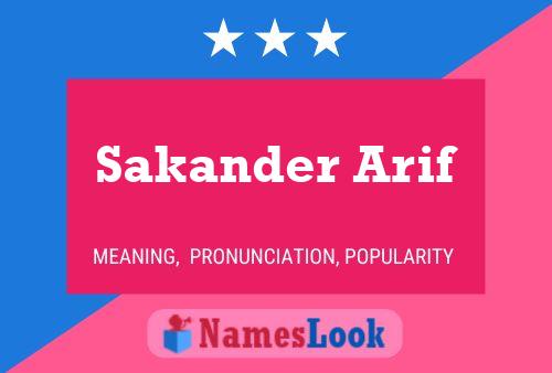 Постер имени Sakander Arif