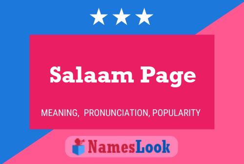 Постер имени Salaam Page