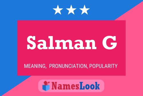 Постер имени Salman G