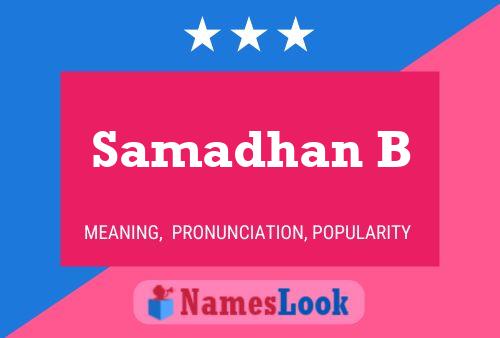 Постер имени Samadhan B