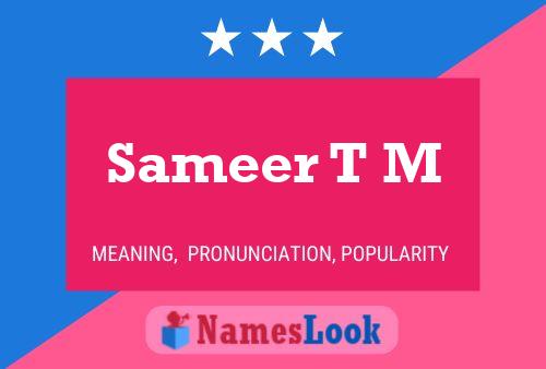 Постер имени Sameer T M