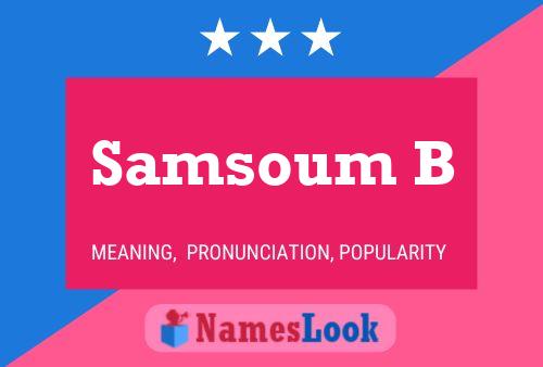 Постер имени Samsoum B