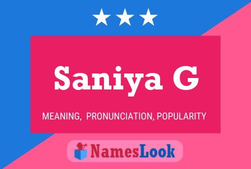 Постер имени Saniya G