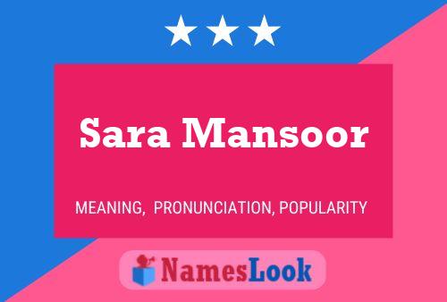 Постер имени Sara Mansoor