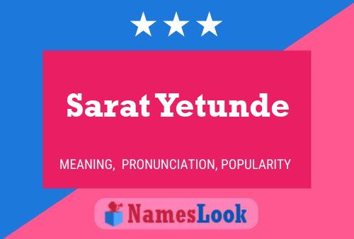 Постер имени Sarat Yetunde