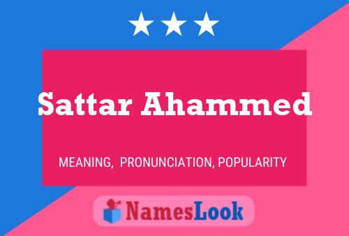 Постер имени Sattar Ahammed