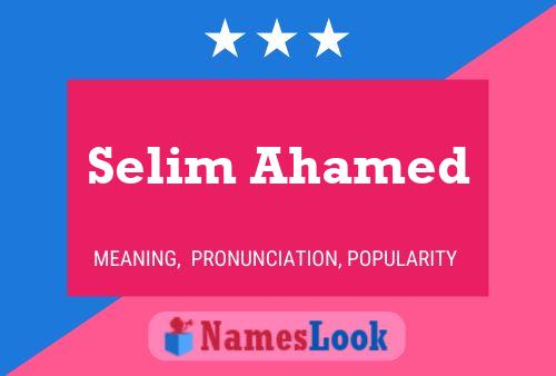 Постер имени Selim Ahamed