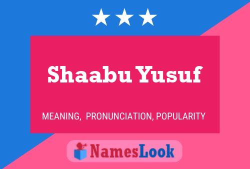 Постер имени Shaabu Yusuf