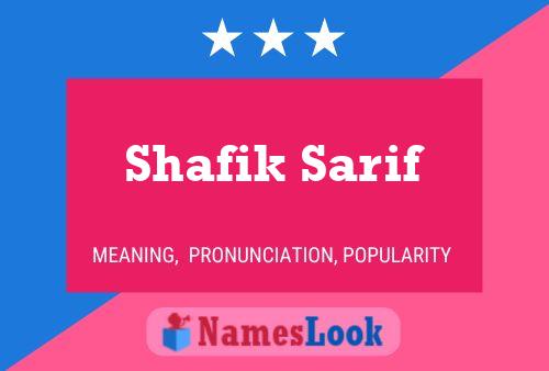 Постер имени Shafik Sarif