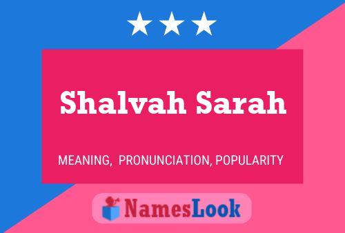 Постер имени Shalvah Sarah