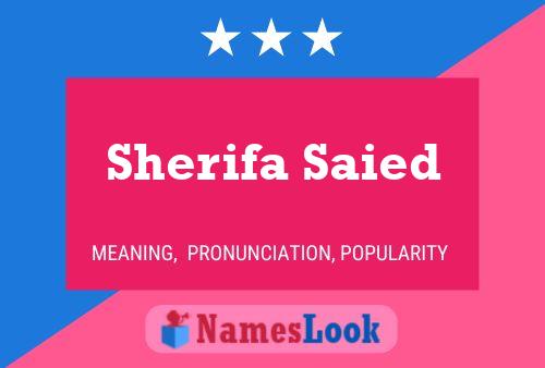 Постер имени Sherifa Saied