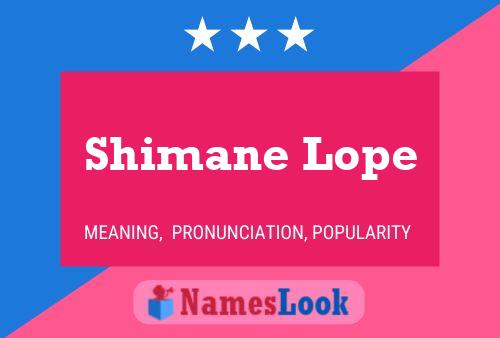 Постер имени Shimane Lope