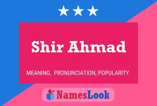 Постер имени Shir Ahmad