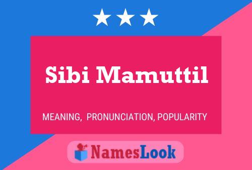 Постер имени Sibi Mamuttil