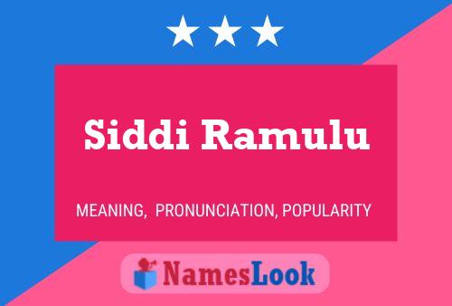 Постер имени Siddi Ramulu