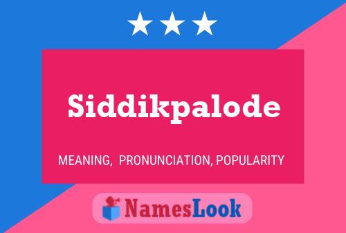 Постер имени Siddikpalode