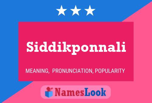 Постер имени Siddikponnali