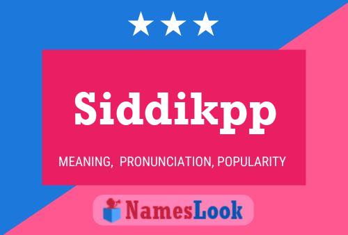 Постер имени Siddikpp