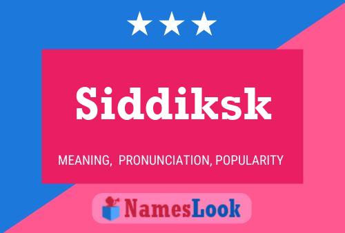 Постер имени Siddiksk