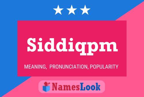 Постер имени Siddiqpm