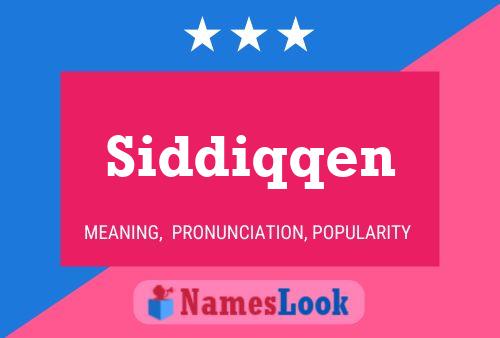 Постер имени Siddiqqen