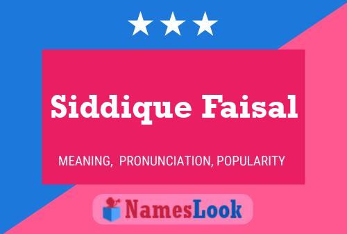 Постер имени Siddique Faisal