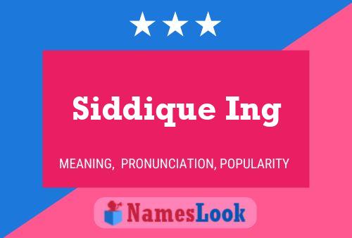 Постер имени Siddique Ing