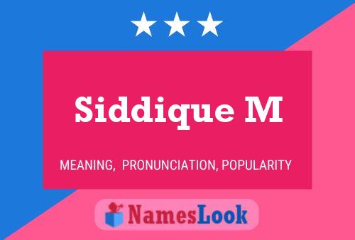 Постер имени Siddique M