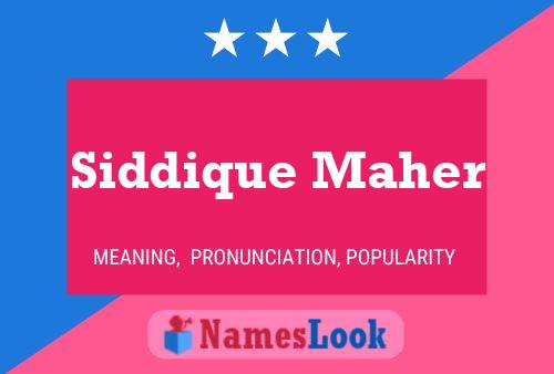 Постер имени Siddique Maher