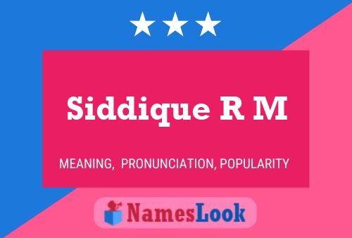 Постер имени Siddique R M