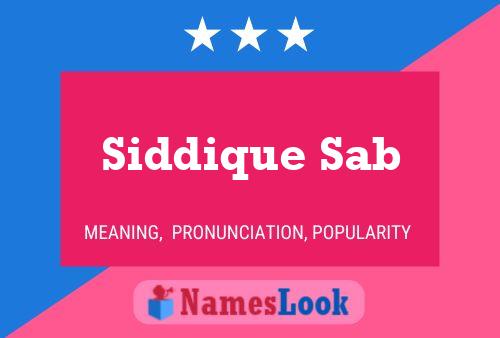 Постер имени Siddique Sab