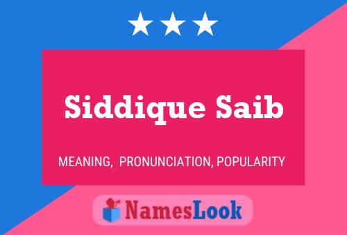 Постер имени Siddique Saib