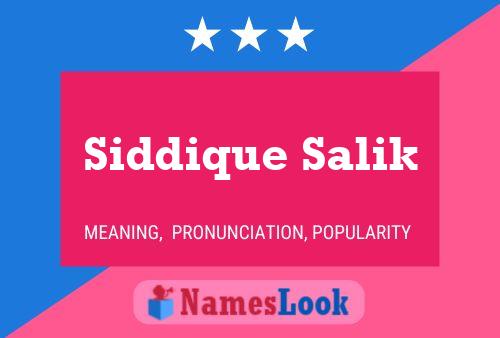 Постер имени Siddique Salik